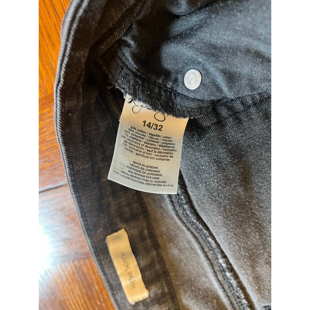 Jessica Simpson High Rise Skinny Jeans Black Faded Wash Denim Size 14/32 Stretch - Picture 7 of 12